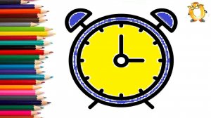 Мультик - раскраска для детей БУДИЛЬНИК. Учимся как рисовать ЧАСЫ вместе с детьми // ОБУЧАШКА ТВ