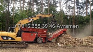 Шредер Hammel VB 750 HHR D с выкорчёванными пнями и порубочными