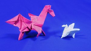 Как сделать оригами лошадь . Пегас из бумаги