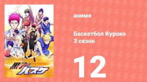 Баскетбол Куроко 3 сезон 12 серия (аниме-сериал, 2015)