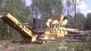 Дробилка Vermeer HG6000TX утилизирует выкорчёванные пни и порубочные остатки