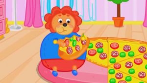 Маша и Леопольд Кукла ест пиццу - Мультик для детей