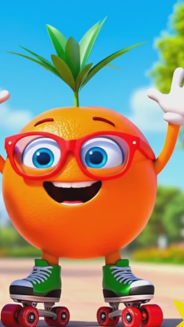 Весёлые Фрукты на роликах + Мультики и Песенки для Детей + Учим Фрукты и чем они полезны