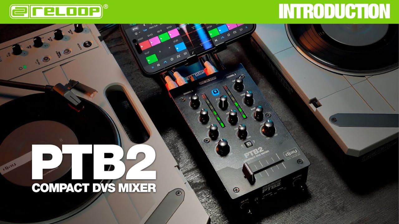 Reloop PTB-2: Portable 2+1-Channel DJ Mixer with DVS and Bluetooth