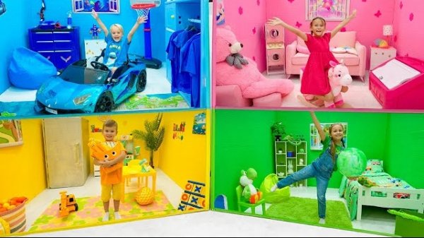 Крис и друзья исследуют секретные комнаты — Веселые челленджи для детей.