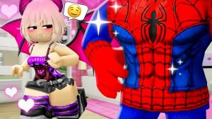 Человек-паук Джей Джей и Бэтгёрл влюбляются друг в друга с первого взгляда! Анимация Роблокс