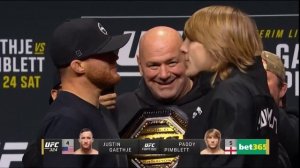 Джастин Гэйджи и Пэдди Пимблетт — вторая битва взглядов перед UFC 324.
