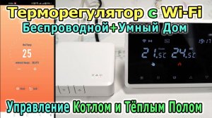Беспроводной  терморегулятор  для котла и теплого пола TEOK TC-TE98BW-WiFi + Работа через Умный Дом