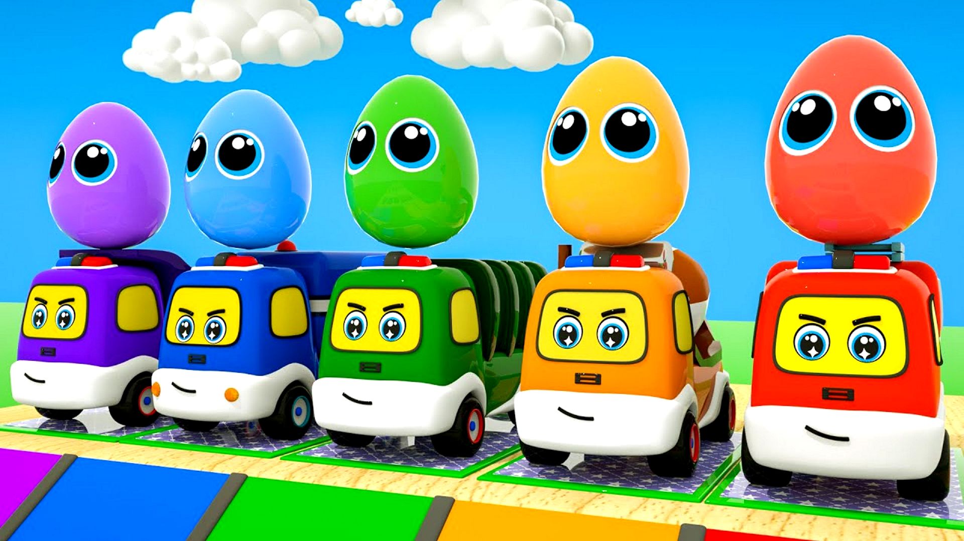 Детские веселые мультяшки для детей и малышей про машинки с веселыми песенками про машин