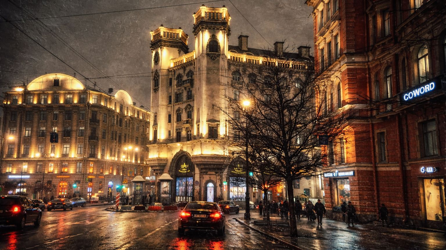 Зима на Каменноостровском проспекте. Санкт-Петербург смотреть онлайн