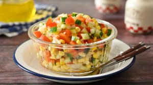 🥗 Салат на каждый день без майонеза: кукуруза, огурец и болгарский перец за 5 минут!