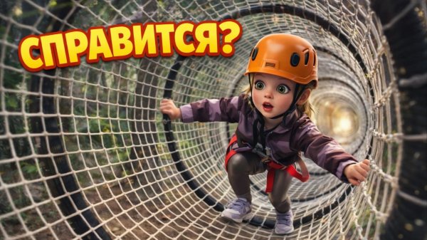 Can She Do It? 😱 Rope Obstacle Course for Kids