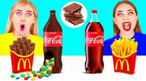 Челлендж. Шоколадная еда vs. Настоящая еда от BaRaDa Challenge