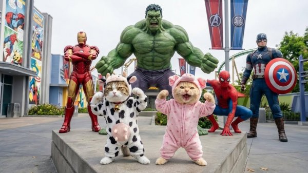 Мультики для детей, котики с мамой отправились в большой парк аттракционов, видео про котиков