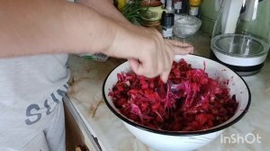 У нас сегодня винегрет.Запеканка готова.