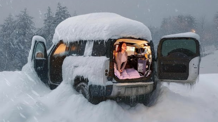 Я застряла, сумасшедшая ночь при сильном снегопаде.Кемпинг в снежный шторм. смотреть онлайн