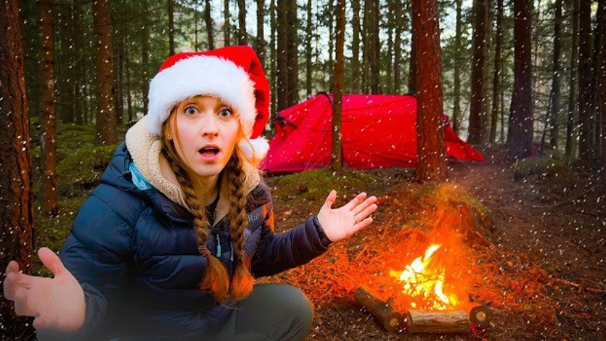 Я ночую в одиночку в лесу. Зимний кемпинг. смотреть онлайн