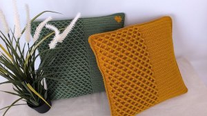 Объёмный узор крючком / Декоративная подушка крючком