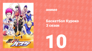 Баскетбол Куроко 3 сезон 10 серия (аниме-сериал, 2015)