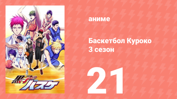 Баскетбол Куроко 3 сезон 21 серия (аниме-сериал, 2015)