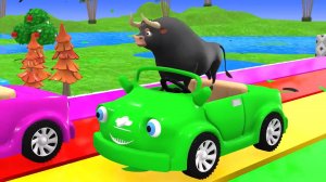 😹Красивый бычунька едет на красивой зелёной машинке🔥