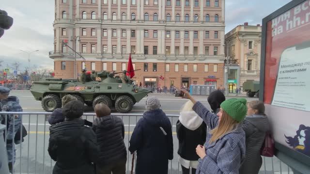 4K.Women Vs Tanks. Victory Day Military Parade Rehearsals In Moscow.