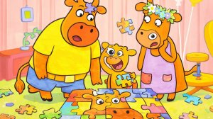 Детские пазлы - Оранжевая корова - мультик для самых маленьких