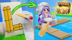 НАРИСУЙ ПЛОТ, ЧТОБЫ ДОПЛЫТЬ ДО СОКРОВИЩА! Roblox Draw A Raft & Set Sail