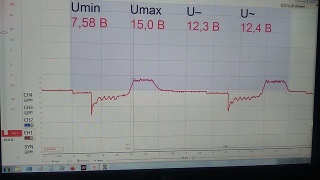 Проверка Аккумулятора под нагрузкой. Проверка осциллографом. смотреть онлайн