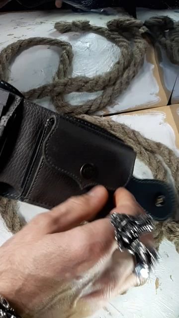 Кошелек мужской из фактурной кожи крейзи хорс.