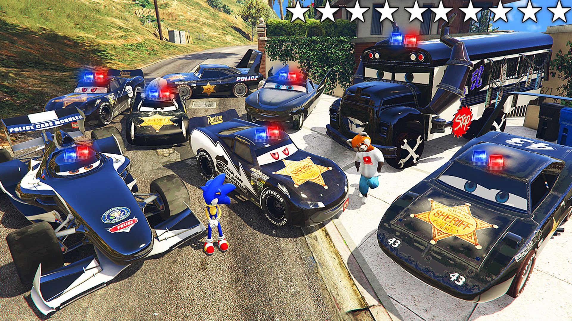 Я УГНАЛ ПОЛИЦЕЙСКИЕ ТАЧКИ ШЕРИФА Молнии McQueen С СОНИКОМ ИЗ РЕАЛЬНОЙ ЖИЗНИ В ГТА 5 смотреть онлайн