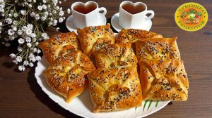 Конвертики из слоёного теста с ветчиной и моцареллой: идеальный завтрак или быстрый перекус! 🥪