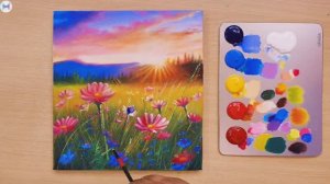 № 4 - закат, горы, травы, цветы