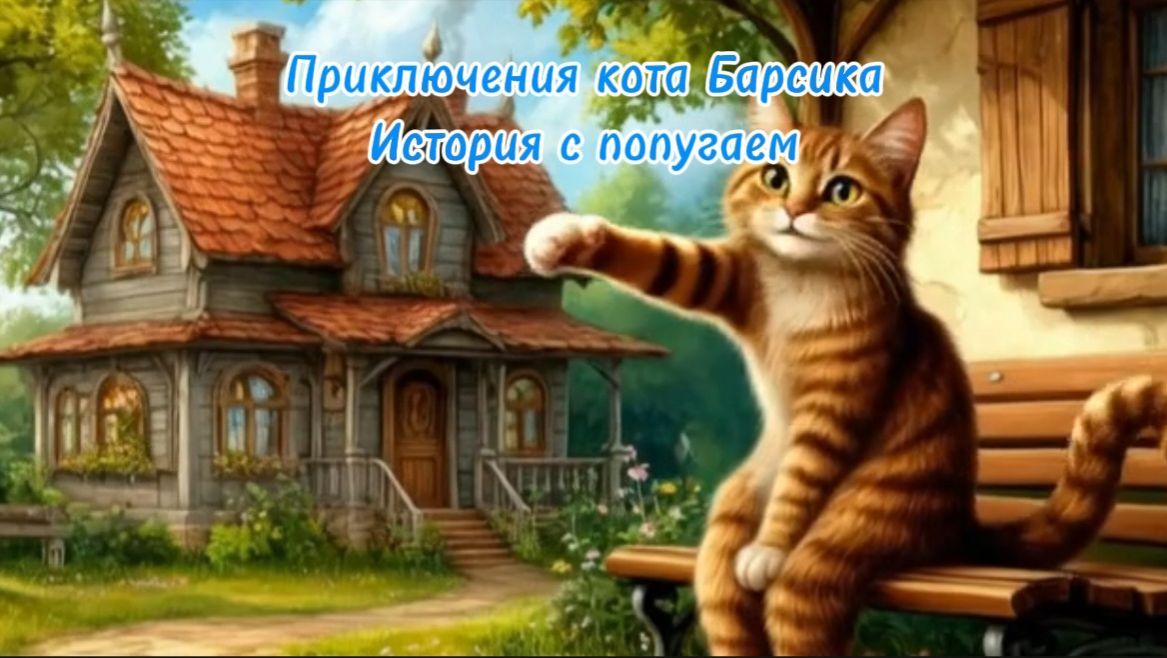 Мультик про кота. Приключения кота Барсика. История с попугаем. Мультфильм, мультики для детей