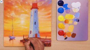 № 10 - закат, маяк и лодка