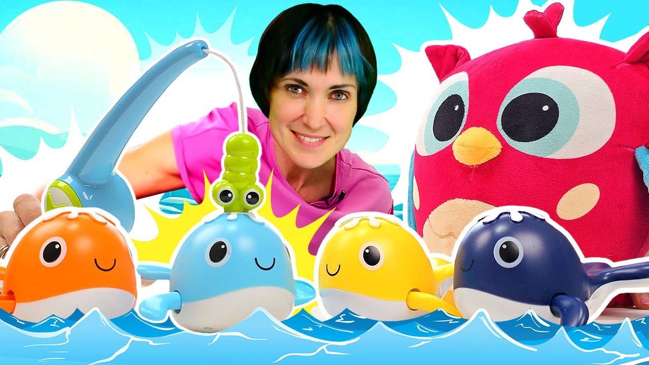 Большие киты в маленькой ванной! Маша Капуки и Хоп Хоп устроили рыбалку и считают игрушки смотреть онлайн