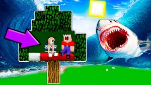 ОБУСТРОИЛИ ДОМ НА ДЕРЕВЕ ПРОТИВ ЦУНАМИ В МАЙНКРАФТ