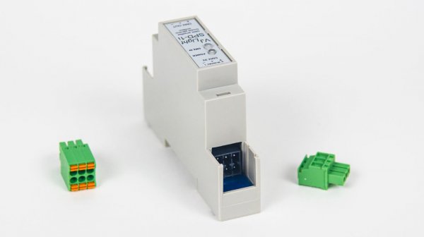"VJLight SPD-1i" - DMX усилитель сигнала на DIN рейку с гальванической развязкой и индикаторами