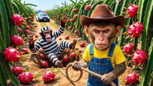 Мультики для детей, на ферму обезьянки напали воришки/видео про обезьянку