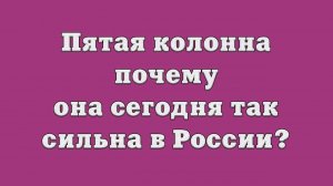 Пятая колонна – почему она сегодня так сильна в России?