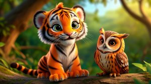 Мультик Тигренок полосатый гуляет в лесу