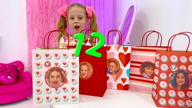 Настя дарит подарки своим друзьям на День святого Вале смотреть онлайн