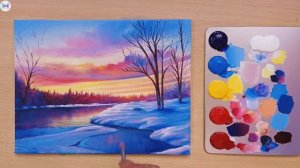 № 1 - зима, закат, озеро