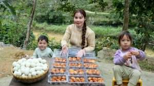 Варю утиные яйца, а затем обжариваю их, чтобы продать на рынке вместе с моим сыном. Дуонг. Вьетнам