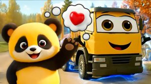 👉 Медвежонок Аксель и машинки - Лесовоз и поезд