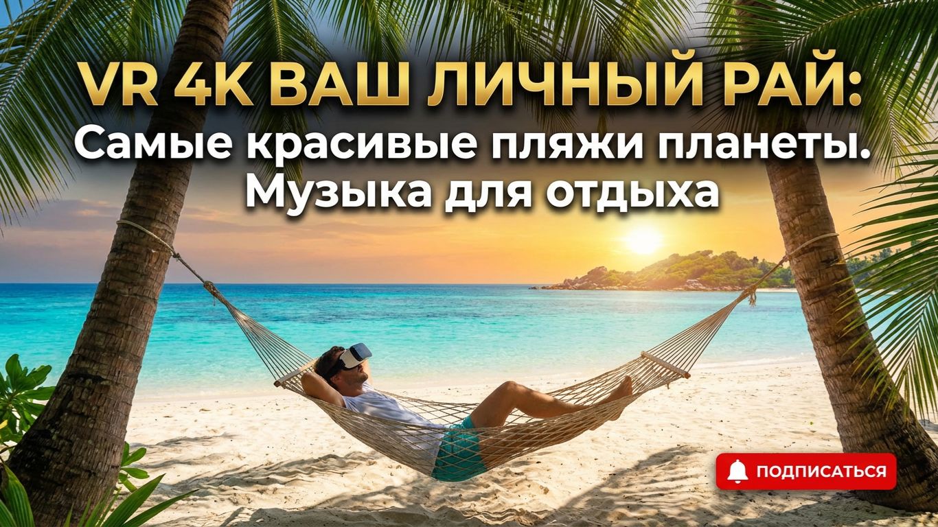 VR 4K ВАШ ЛИЧНЫЙ РАЙ։ Самые красивые пляжи планеты. Музыка для отдыха