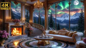 Камин 4K релакс: камин с живым огнём в интерьере премиум класса