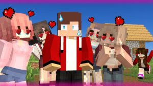 Слишком много девушек любят Джей Джея!? - Анимация Джей Джея и Майки в Майнкрафте