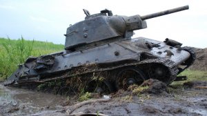 Подъем танка Т-34 в Зеленкино