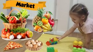 Говорим по-английски : Building a Lego Market with Alisa: Vegetables, Fruits, and Feeding Rabbits